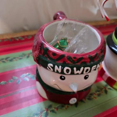Huge Holiday Décor & Gift Lot – Linens, Lights, Tinsel Tree, Garland. classic red truck & More! All in a 65-quart Latch Box tote!