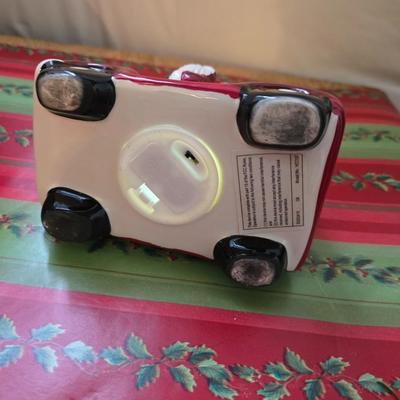 Huge Holiday Décor & Gift Lot – Linens, Lights, Tinsel Tree, Garland. classic red truck & More! All in a 65-quart Latch Box tote!