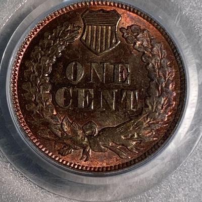1877 Indian Head Cent PCGS MS63 RB