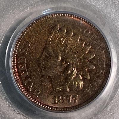 1877 Indian Head Cent PCGS MS63 RB