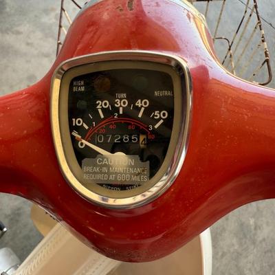 Sale Photo Thumbnail #138: Vintage Honda Passport 70cc bike in red and cream. Good condition for age.