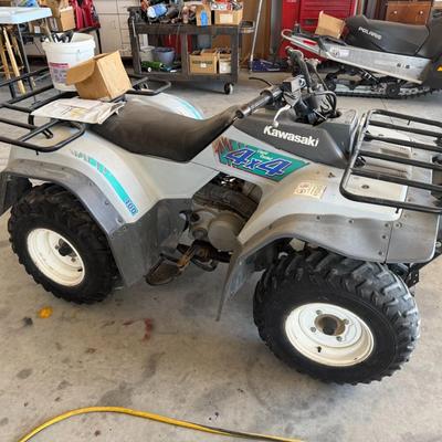 Sale Photo Thumbnail #142: Kawasaki Bayou ATV, used condition. Appears garage stored. Great for utility work or farm.