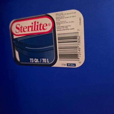 Set of 4 Large Blue Storage Totes – Stackable with Lids