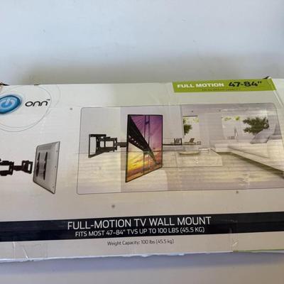 Sale Photo Thumbnail #159: ONN brand full motion TV wall mount for TVs 47" to 84". Heavy-duty and tilting/swiveling arm. Rated up to 100 lbs.