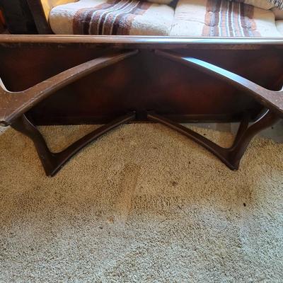 Vintage Mersman Coffee & End Table Set – Mid-Century Modern Style with ceramic lamp and shade