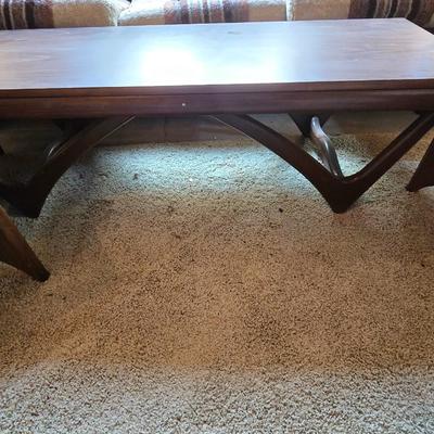 Vintage Mersman Coffee & End Table Set – Mid-Century Modern Style with ceramic lamp and shade