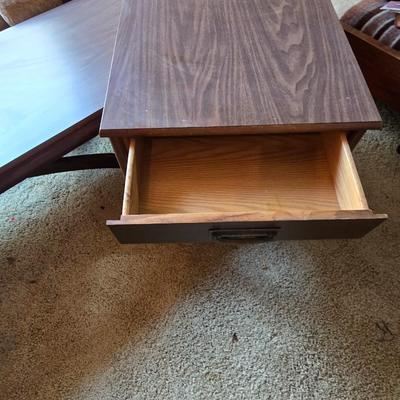 Vintage Mersman Coffee & End Table Set – Mid-Century Modern Style with ceramic lamp and shade