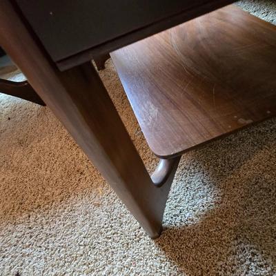 Vintage Mersman Coffee & End Table Set – Mid-Century Modern Style with ceramic lamp and shade