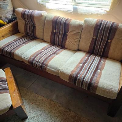 Wood Frame Sofa, Loveseat, Chair & Ottoman Set – Southwestern Upholstery - COMPLETE LIVINGROOM!