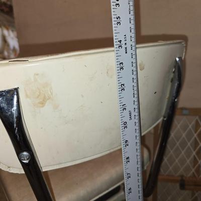 Vintage Cosco Step Stools – Pair of Retro Chrome Kitchen Chairs + Bonus Gate