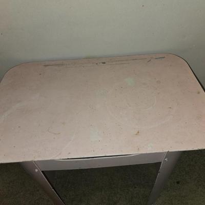 Vintage Child’s Play Desk & Chair – Painted Wood with Primitive Accents