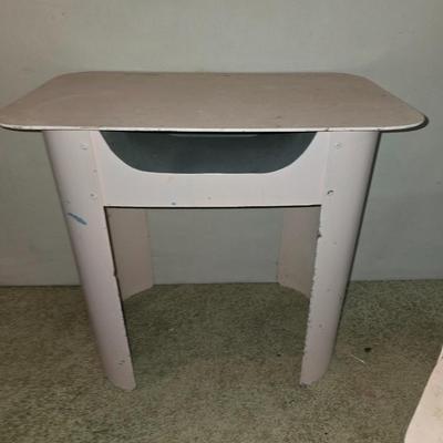 Vintage Child’s Play Desk & Chair – Painted Wood with Primitive Accents
