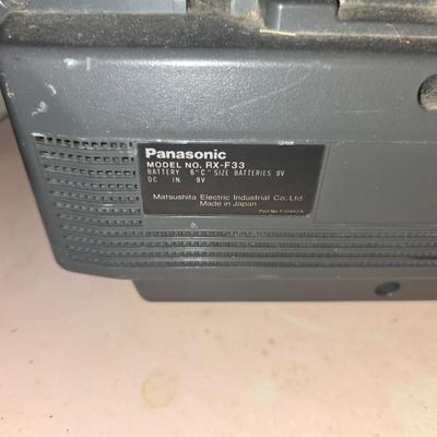 Vintage Panasonic Boombox & GE AM/FM Radio – Retro Electronics with two sets of earphones