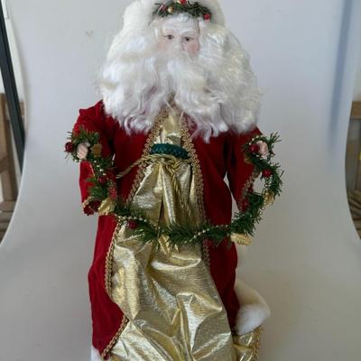 Sale Photo Thumbnail #187: Classic boxed Christmas decor. Old World-style Santa in red and gold robe, perfect for vintage holiday collections