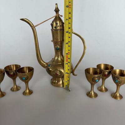 Sale Photo Thumbnail #258: Vintage Brass Middle-Eastern Turkist tea set
