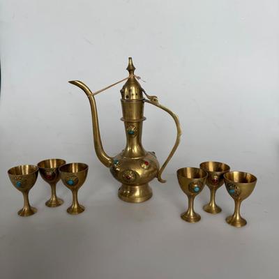 Sale Photo Thumbnail #257: Vintage Brass Middle-Eastern Turkist tea set