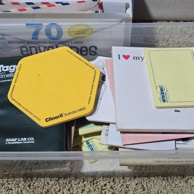 Office, Art & Craft Supply Lot – Paper Goods, Clock, Drawing Pad & More
