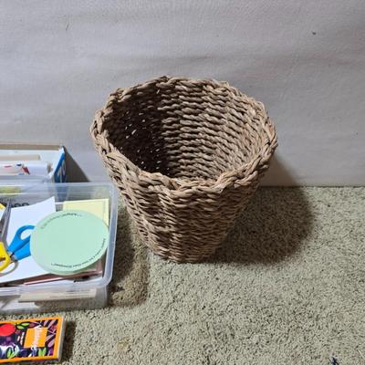 Office, Art & Craft Supply Lot – Paper Goods, Clock, Drawing Pad & More