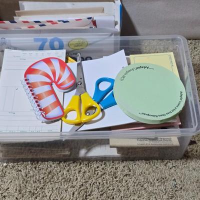 Office, Art & Craft Supply Lot – Paper Goods, Clock, Drawing Pad & More