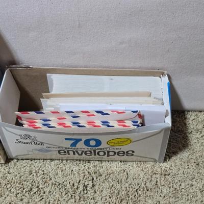 Office, Art & Craft Supply Lot – Paper Goods, Clock, Drawing Pad & More