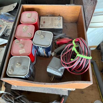 Sale Photo Thumbnail #332: Lot of Vintage Batteries, Clips & Wiring