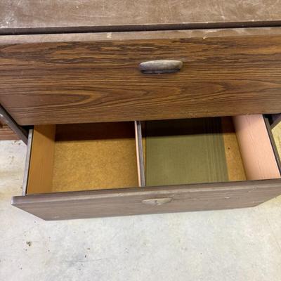 Sale Photo Thumbnail #348: Vintage Woodgrain Metal File Cabinet (2-Drawer)