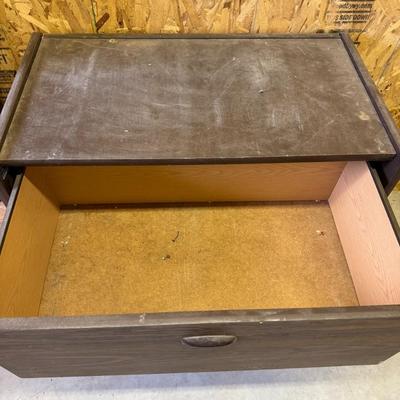 Sale Photo Thumbnail #347: Vintage Woodgrain Metal File Cabinet (2-Drawer)