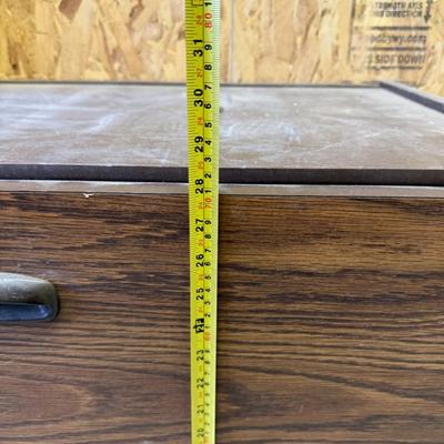 Sale Photo Thumbnail #349: Vintage Woodgrain Metal File Cabinet (2-Drawer)