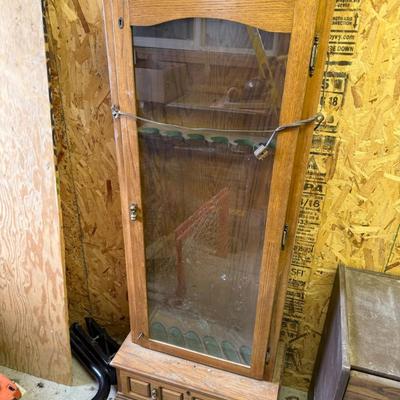 Sale Photo Thumbnail #351: Oak Wood Gun Cabinet with Glass Door
