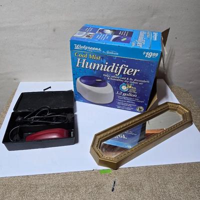 Household Essentials Lot – Humidifier, Mirror, Trimmer
