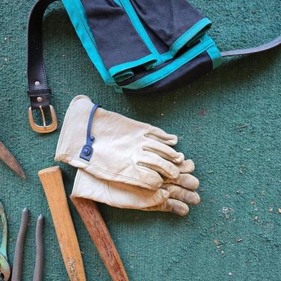 Mixed Tool & Garden Supply Lot – Gloves, Hammers, Stakes & More