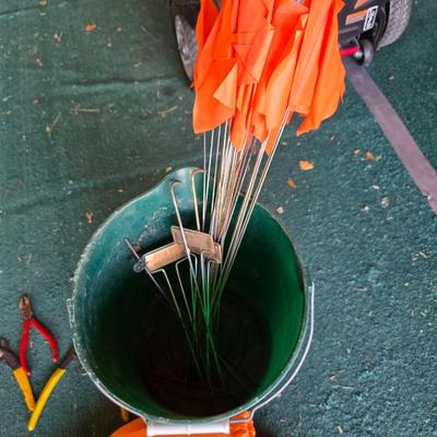 Mixed Tool & Garden Supply Lot – Gloves, Hammers, Stakes & More
