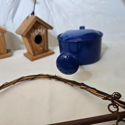 Garden Decor & Accessories Lot – Whirligig, Signs, Apron & More
