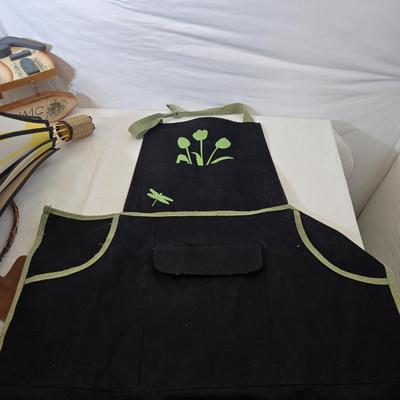 Garden Decor & Accessories Lot – Whirligig, Signs, Apron & More