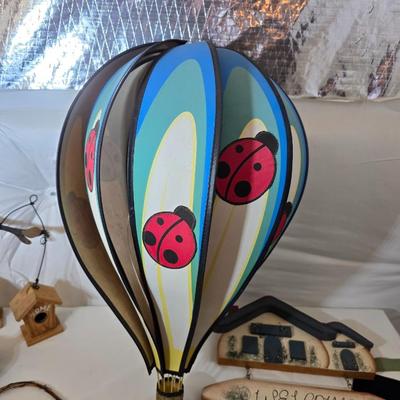 Garden Decor & Accessories Lot – Whirligig, Signs, Apron & More
