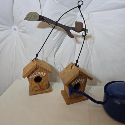 Garden Decor & Accessories Lot – Whirligig, Signs, Apron & More