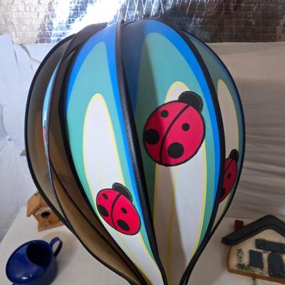 Garden Decor & Accessories Lot – Whirligig, Signs, Apron & More