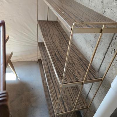 Mid-Century End Table, Vintage Shelf, Chair & Lamp Lot