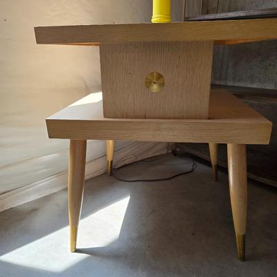 Mid-Century End Table, Vintage Shelf, Chair & Lamp Lot