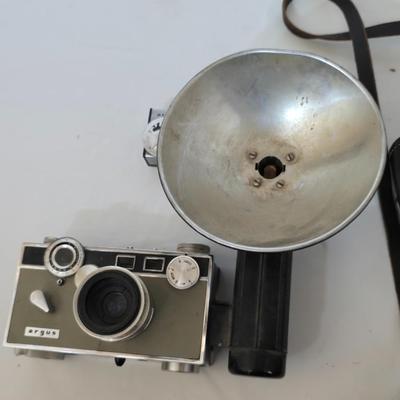 Vintage Argus C3 Camera Lot with Flash & Accessories