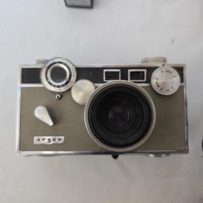 Vintage Argus C3 Camera Lot with Flash & Accessories