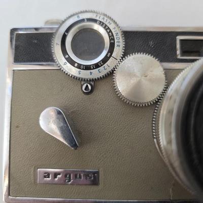 Vintage Argus C3 Camera Lot with Flash & Accessories