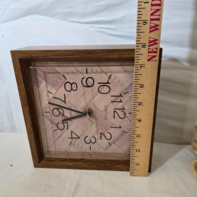 Vintage Home Decor Lot – Owl Bank, Wall Clock, Nautical Weather Set & Macrame