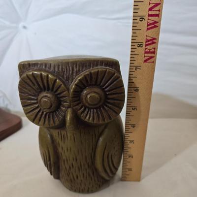 Vintage Home Decor Lot – Owl Bank, Wall Clock, Nautical Weather Set & Macrame
