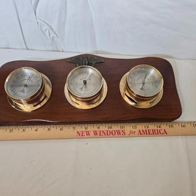 Vintage Home Decor Lot – Owl Bank, Wall Clock, Nautical Weather Set & Macrame