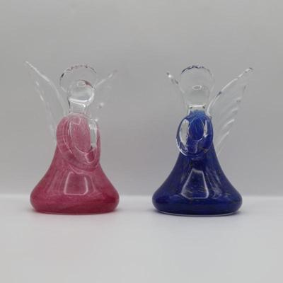 Handblown Vintage Blue & Pink Angels