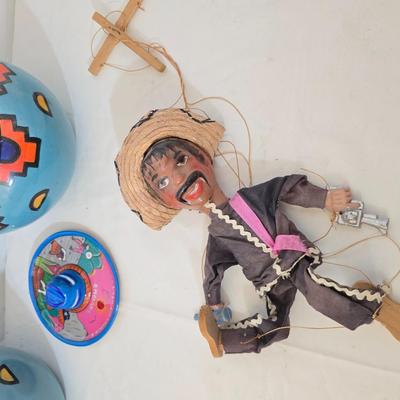 Mexican Folk Art & Decor Lot – Planters, Marionette, Textile & More