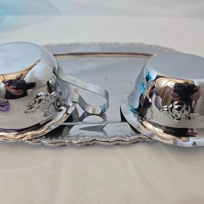 Glass & Metal Decor Lot – Blue Glass, Crystal Dishes, Silverplate & More