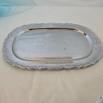 Glass & Metal Decor Lot – Blue Glass, Crystal Dishes, Silverplate & More