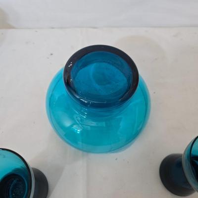Glass & Metal Decor Lot – Blue Glass, Crystal Dishes, Silverplate & More